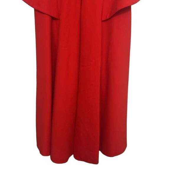 Red Dress Woman's Size XL Peplum Sleeveless High Low Hem Deep V-Neck Elliatt NEW - Picture 7 of 12